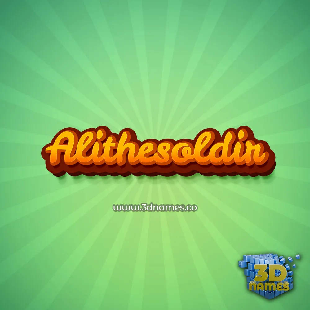 alithesoldir in Green Rays style - 3D name wallpaper