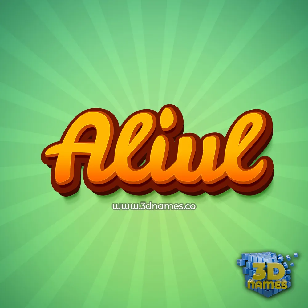 aliul in Green Rays style - 3D name wallpaper