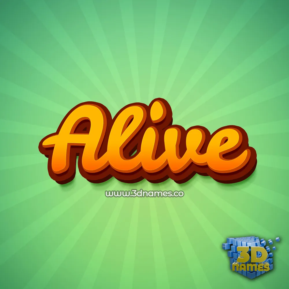 alive in Green Rays style - 3D name wallpaper