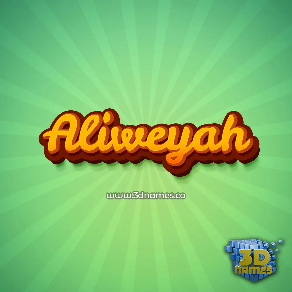 aliweyah in Green Rays style - 3D name wallpaper
