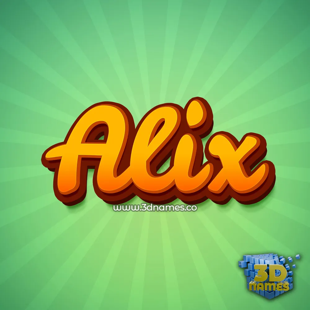 alix in Green Rays style - 3D name wallpaper