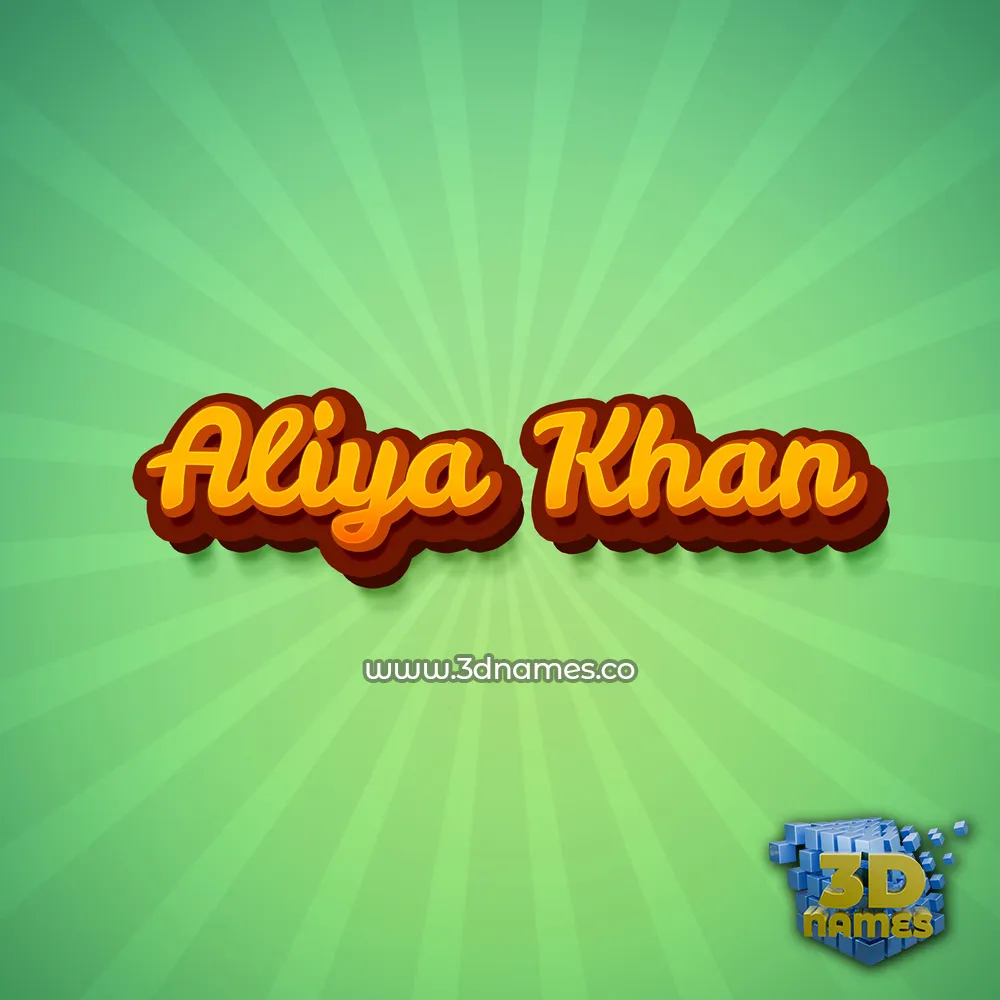 aliya khan in Green Rays style - 3D name wallpaper
