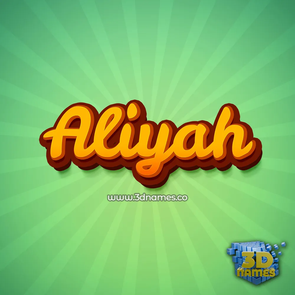 aliyah in Green Rays style - 3D name wallpaper