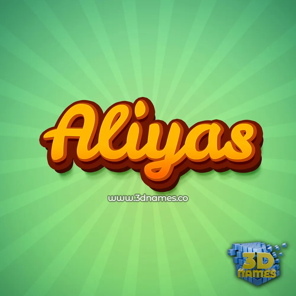 aliyas in Green Rays style - 3D name wallpaper