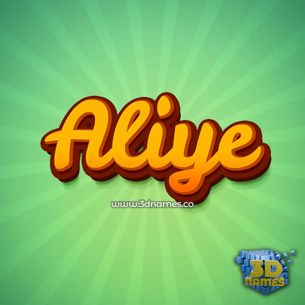 aliye in Green Rays style - 3D name wallpaper