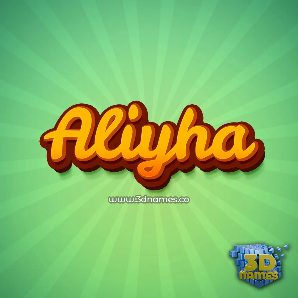 aliyha in Green Rays style - 3D name wallpaper