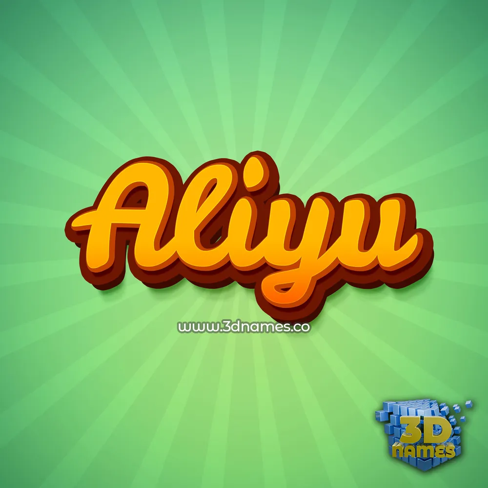 aliyu in Green Rays style - 3D name wallpaper
