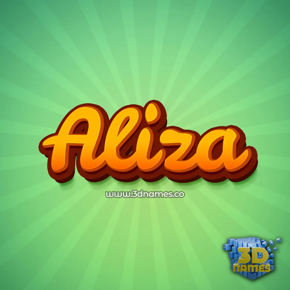 aliza in Green Rays style - 3D name wallpaper