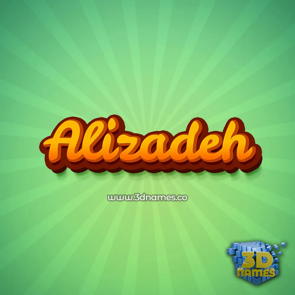 alizadeh in Green Rays style - 3D name wallpaper