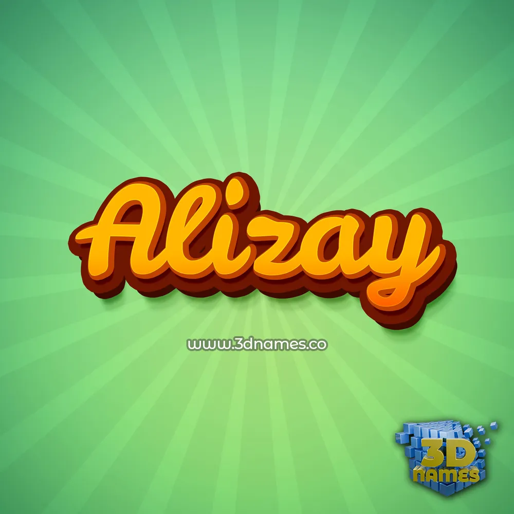 alizay in Green Rays style - 3D name wallpaper