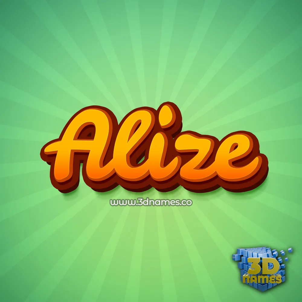 alize in Green Rays style - 3D name wallpaper