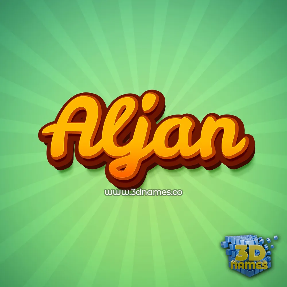 aljan in Green Rays style - 3D name wallpaper