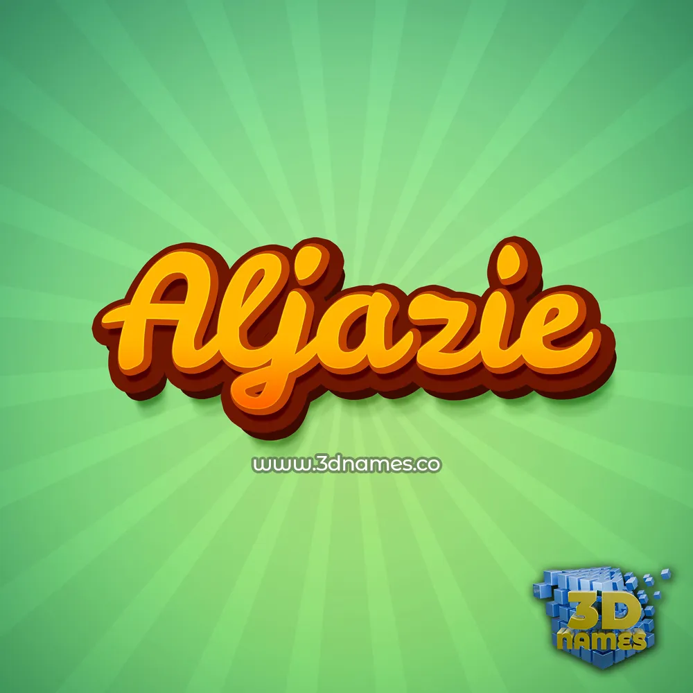 aljazie in Green Rays style - 3D name wallpaper