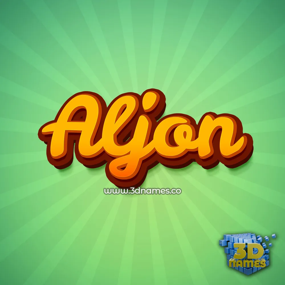 aljon in Green Rays style - 3D name wallpaper