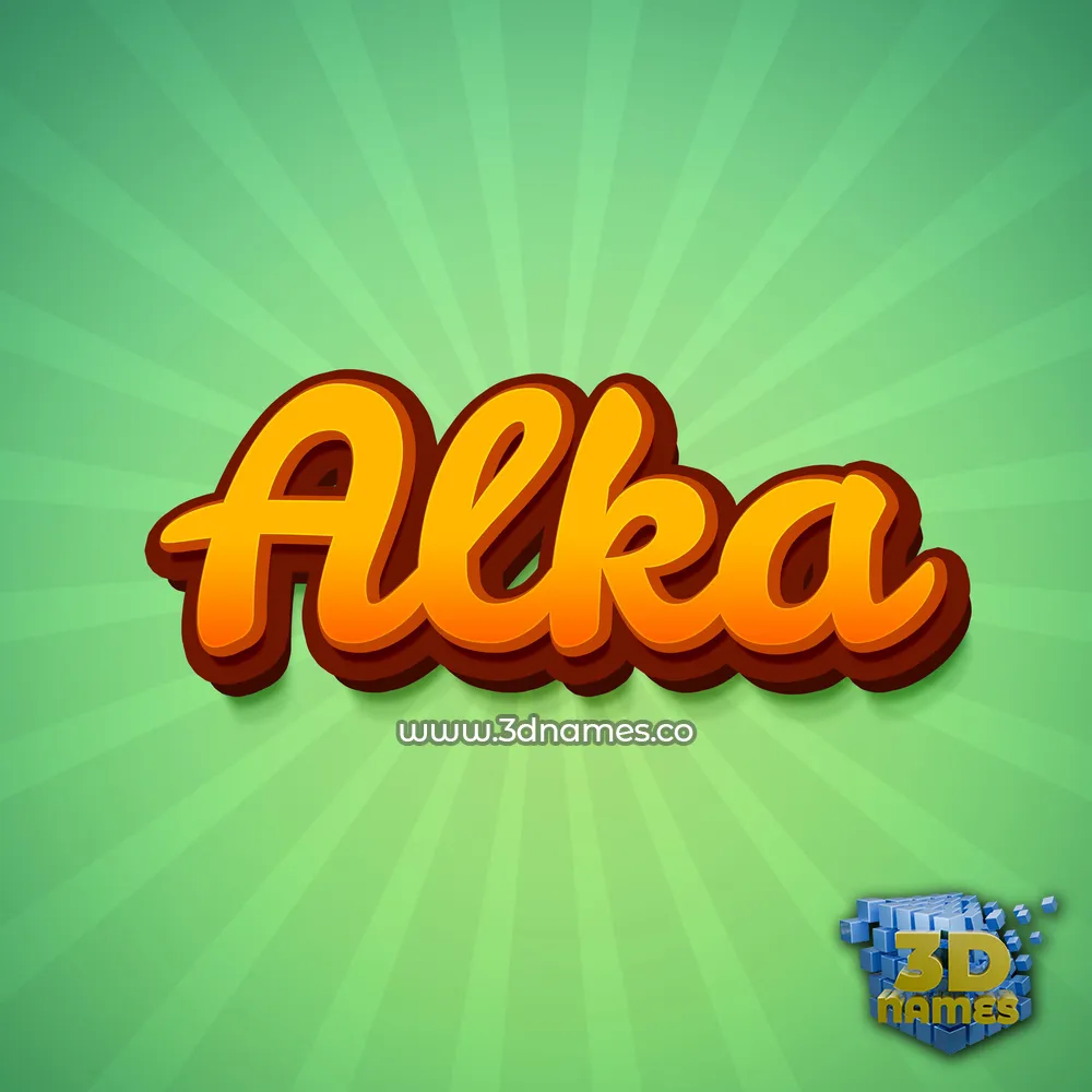 alka in Green Rays style - 3D name wallpaper