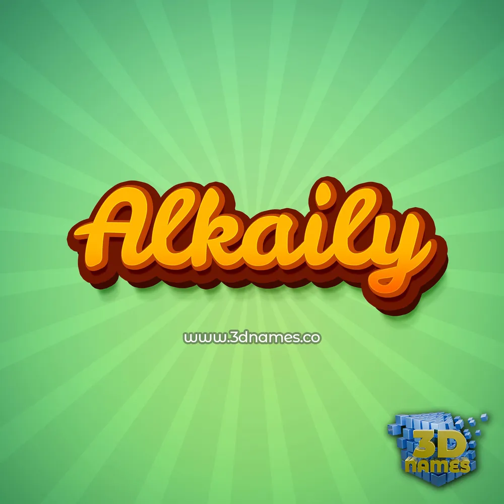 alkaily in Green Rays style - 3D name wallpaper