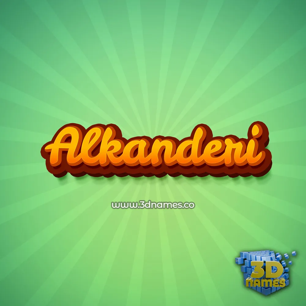 alkanderi in Green Rays style - 3D name wallpaper