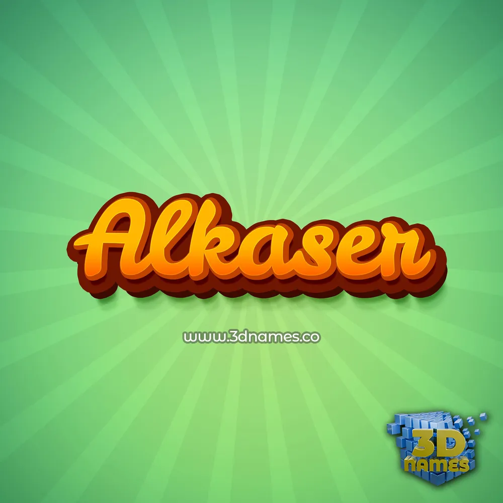 alkaser in Green Rays style - 3D name wallpaper
