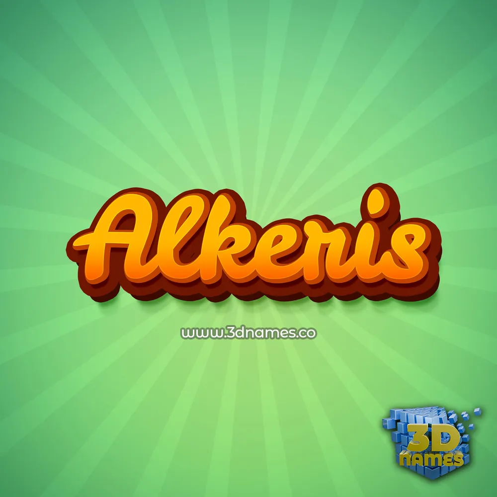 alkeris in Green Rays style - 3D name wallpaper