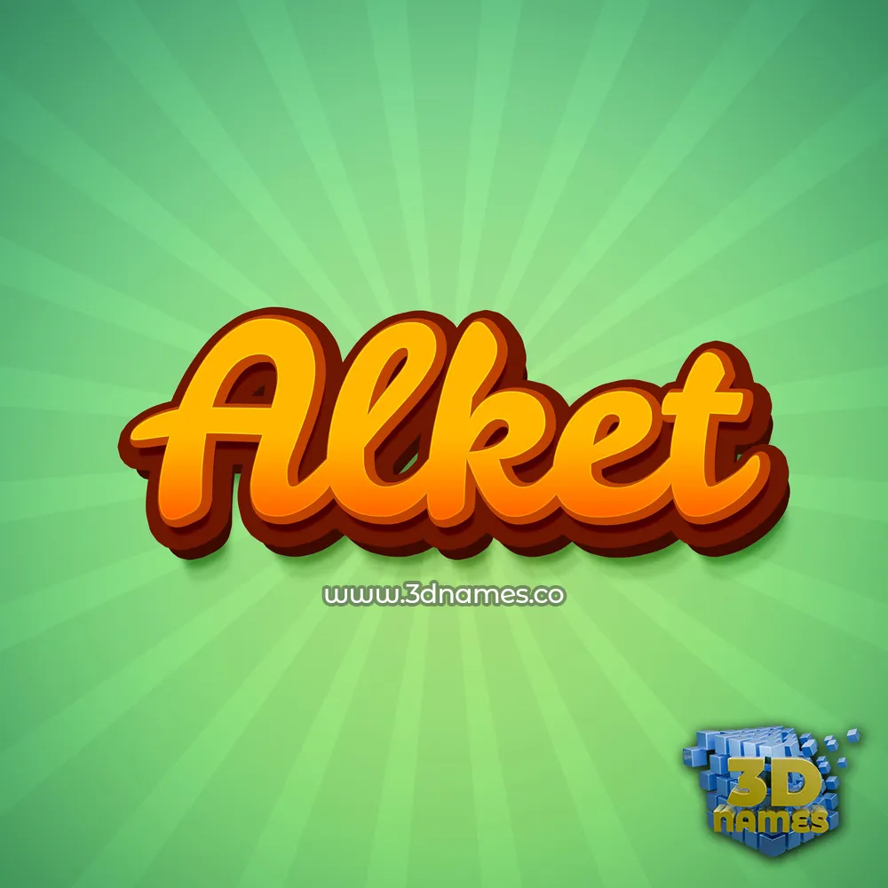 alket in Green Rays style - 3D name wallpaper