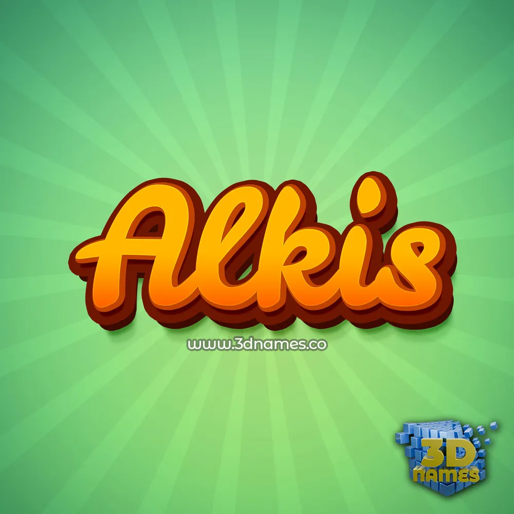 alkis in Green Rays style - 3D name wallpaper