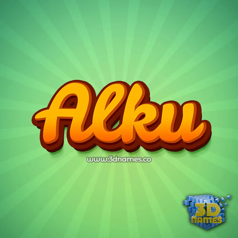 alku in Green Rays style - 3D name wallpaper