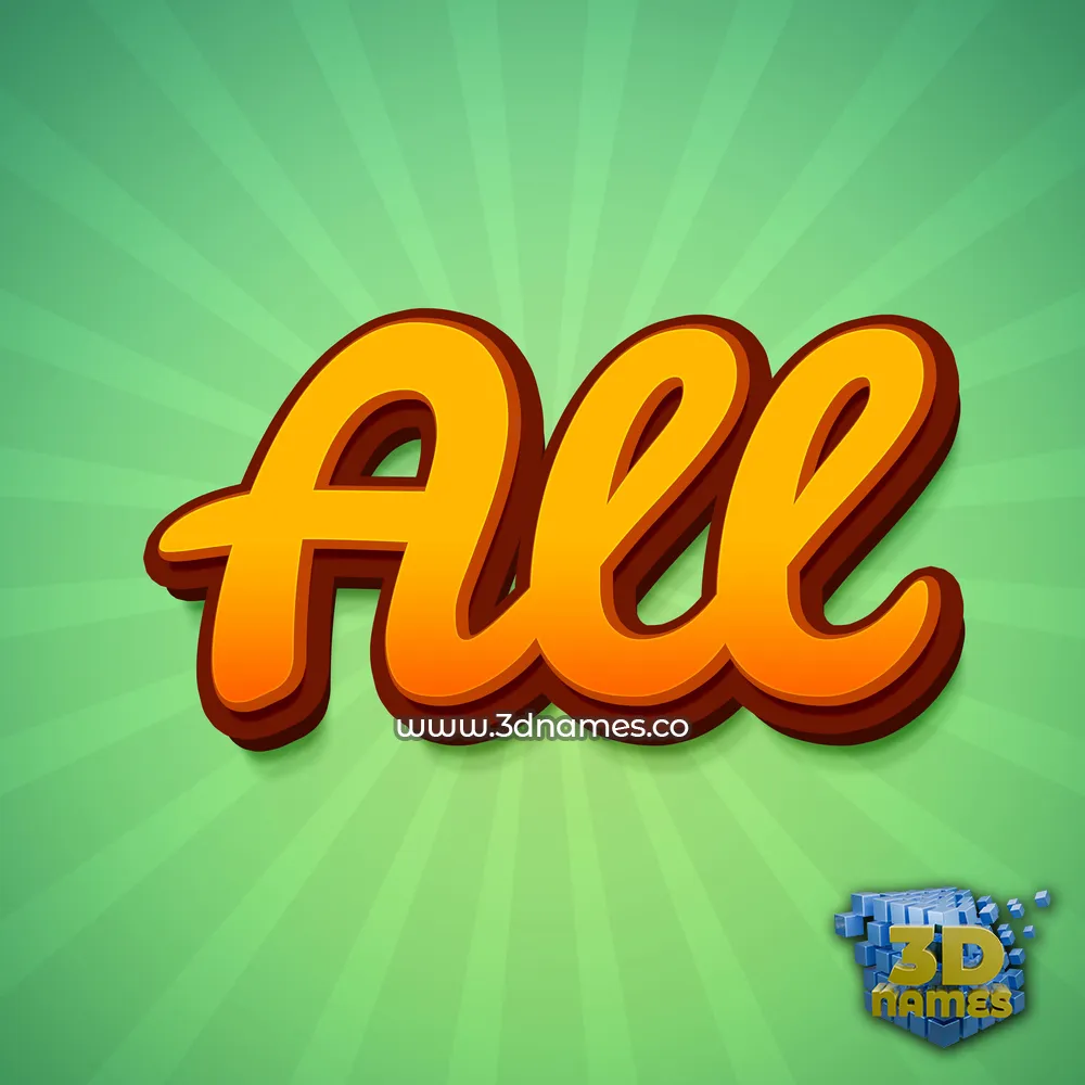 all in Green Rays style - 3D name wallpaper