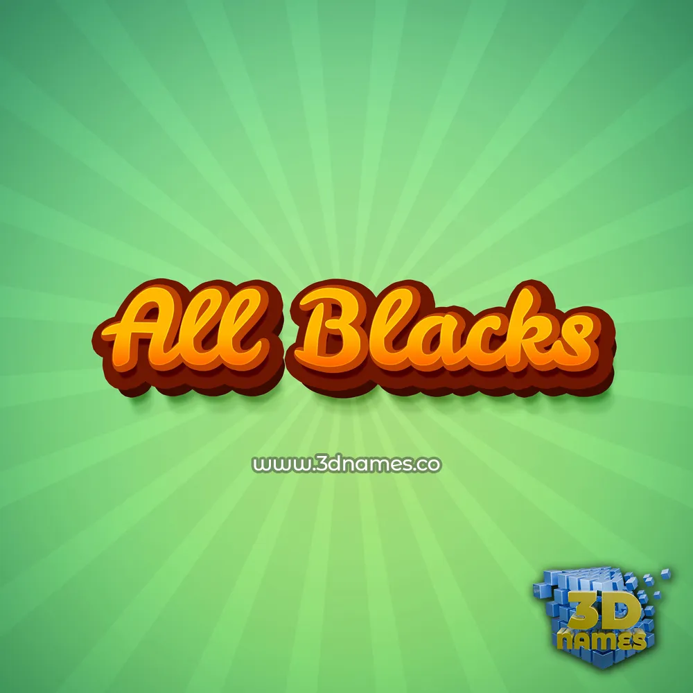 all blacks in Green Rays style - 3D name wallpaper