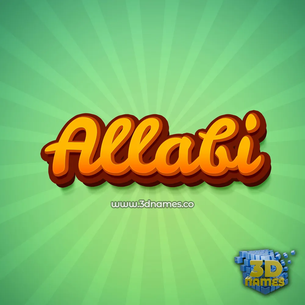 allabi in Green Rays style - 3D name wallpaper