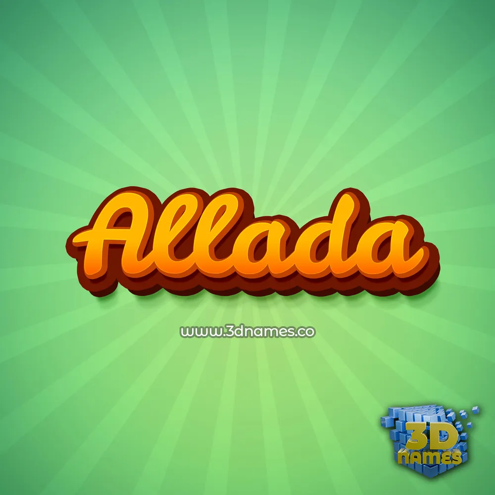 allada in Green Rays style - 3D name wallpaper