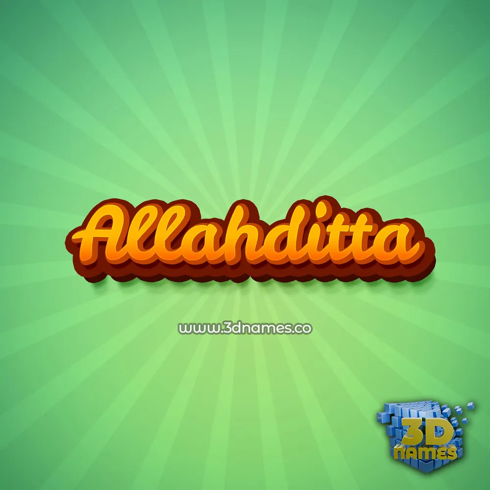 allahditta in Green Rays style - 3D name wallpaper