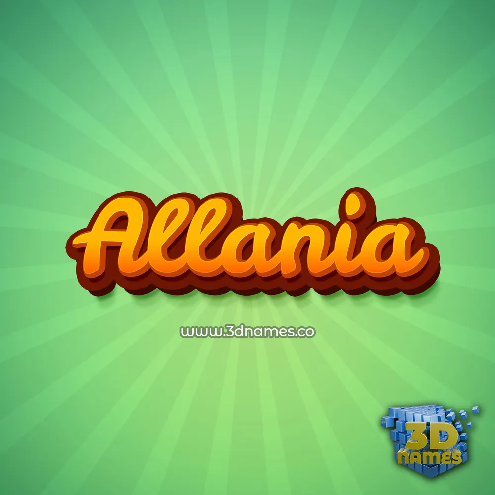 allania in Green Rays style - 3D name wallpaper