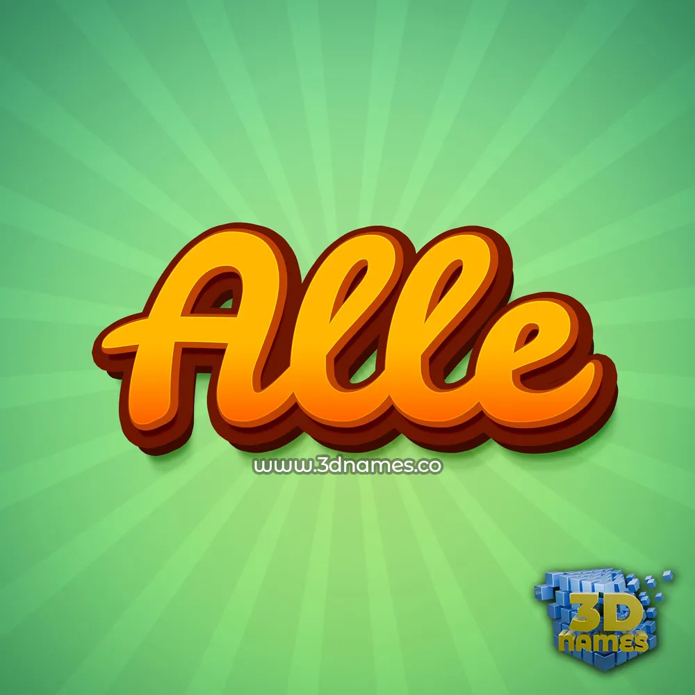 alle in Green Rays style - 3D name wallpaper