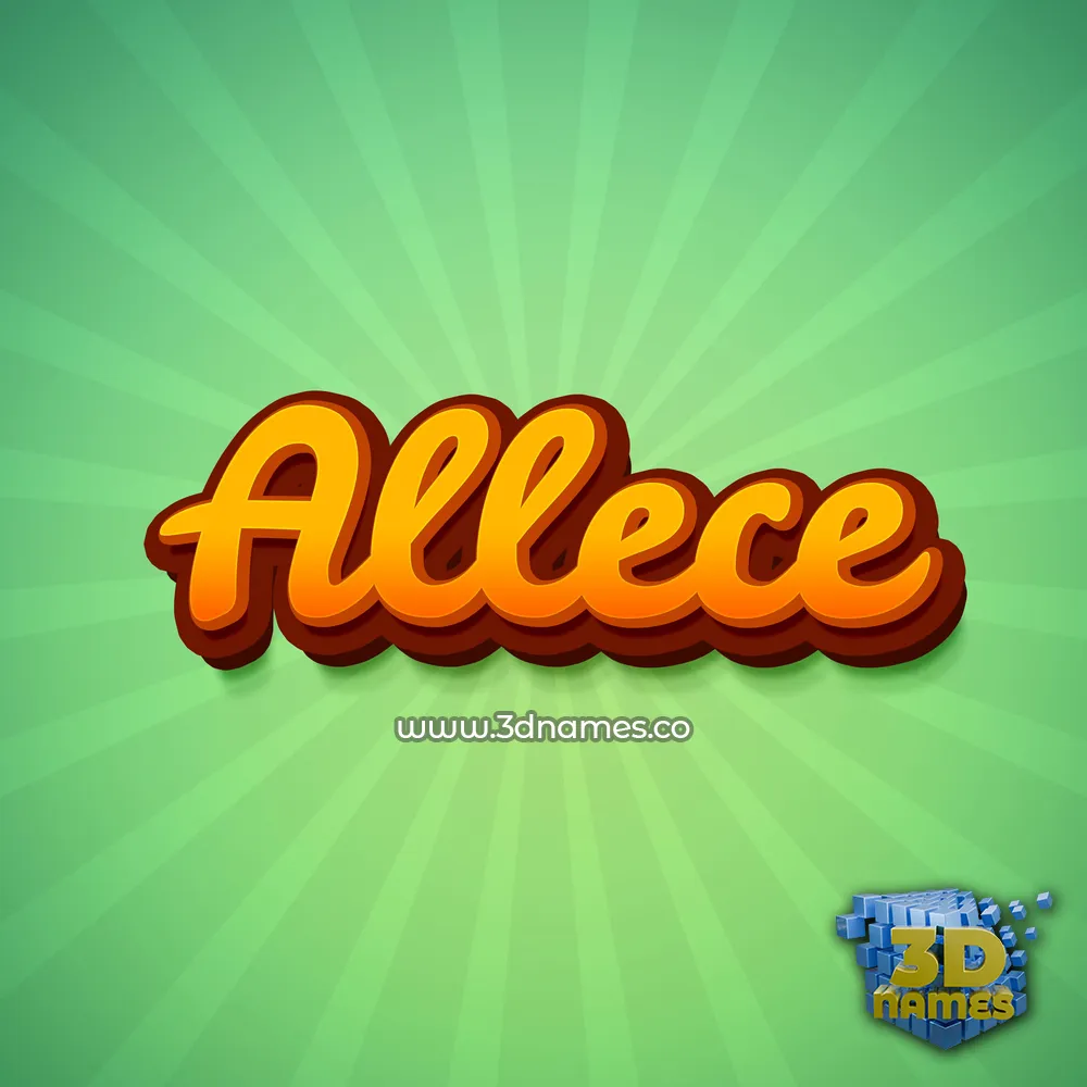 allece in Green Rays style - 3D name wallpaper