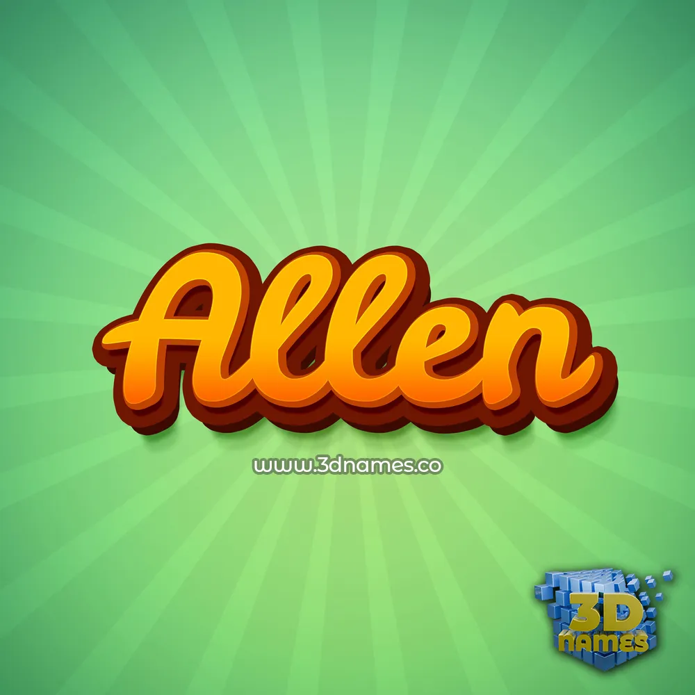allen in Green Rays style - 3D name wallpaper