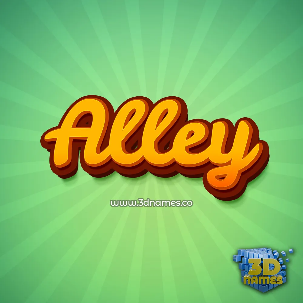 alley in Green Rays style - 3D name wallpaper