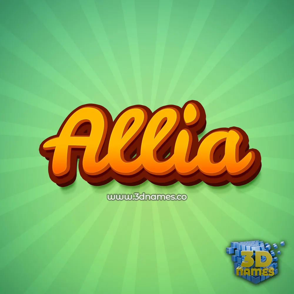 allia in Green Rays style - 3D name wallpaper