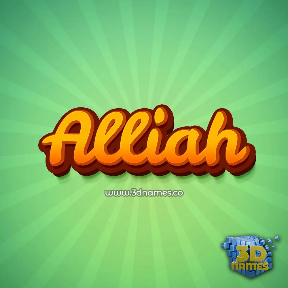 alliah in Green Rays style - 3D name wallpaper