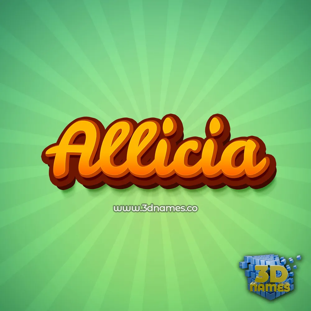 allicia in Green Rays style - 3D name wallpaper