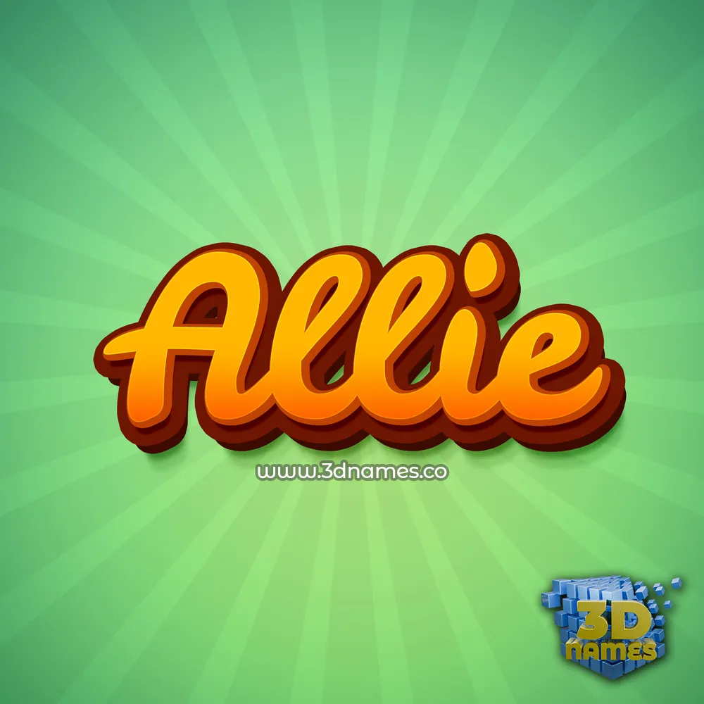 allie in Green Rays style - 3D name wallpaper