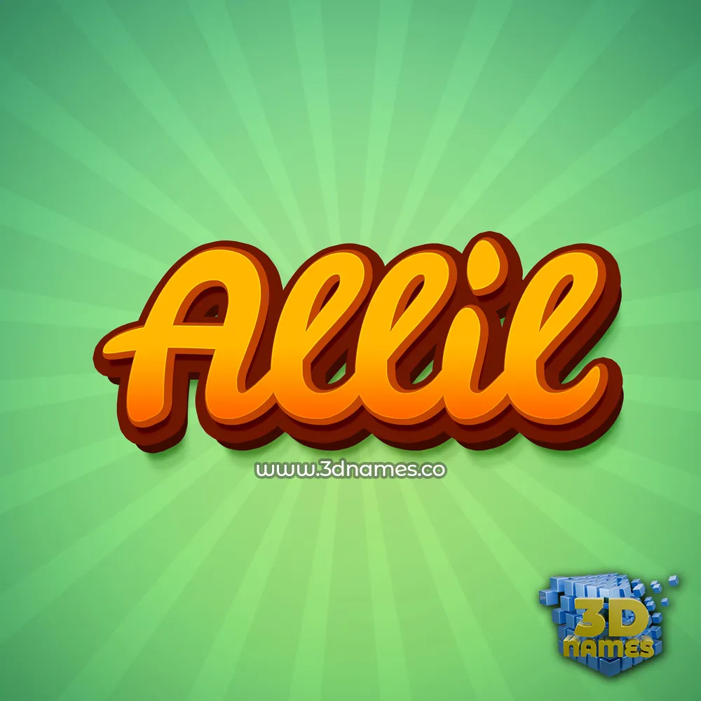 allil in Green Rays style - 3D name wallpaper