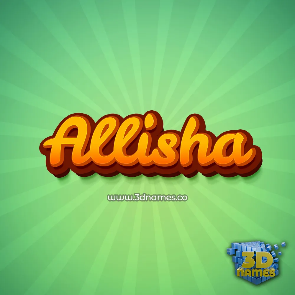allisha in Green Rays style - 3D name wallpaper