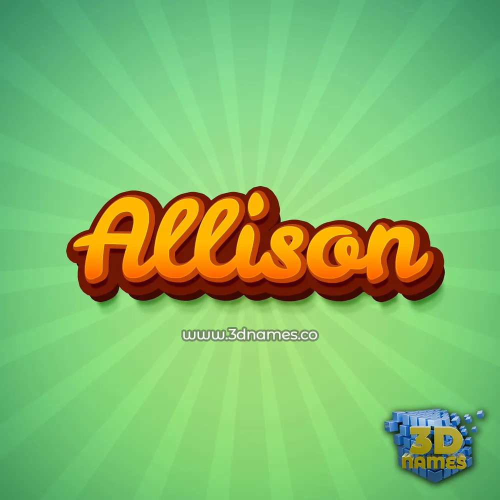 allison in Green Rays style - 3D name wallpaper