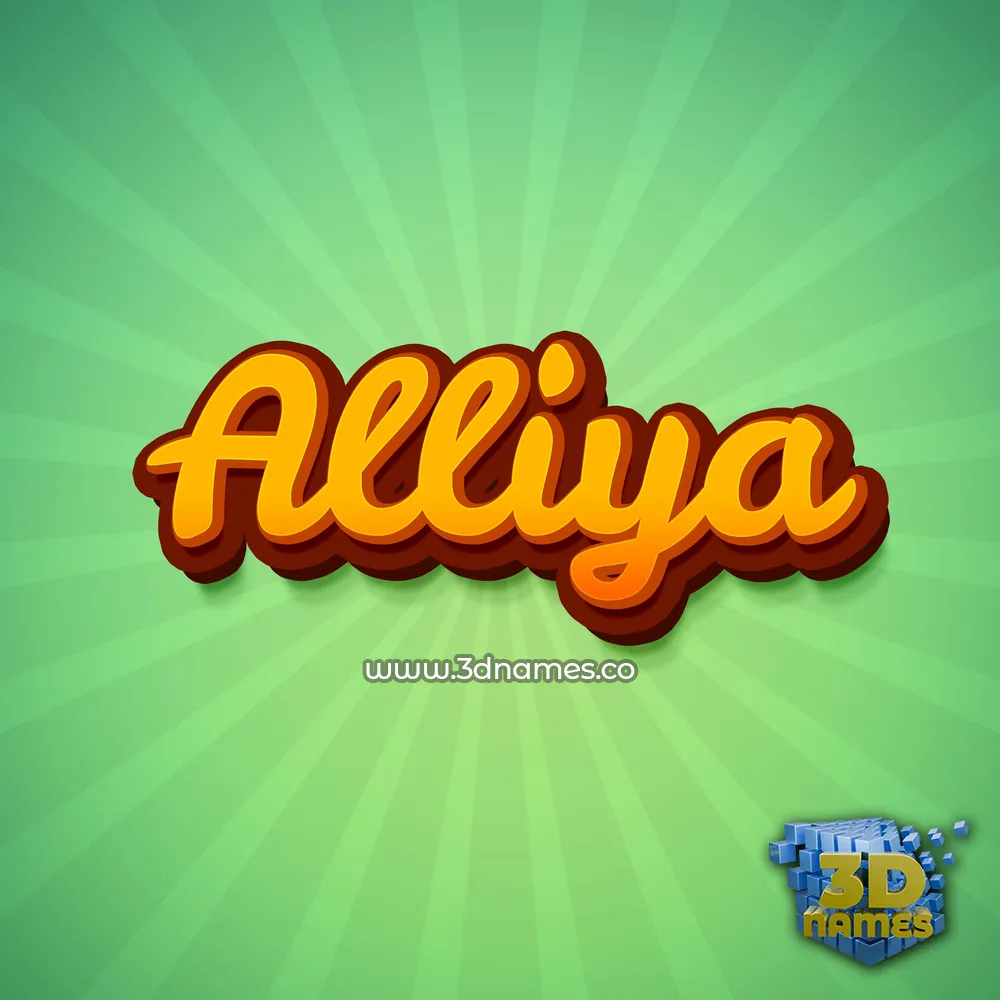 alliya in Green Rays style - 3D name wallpaper