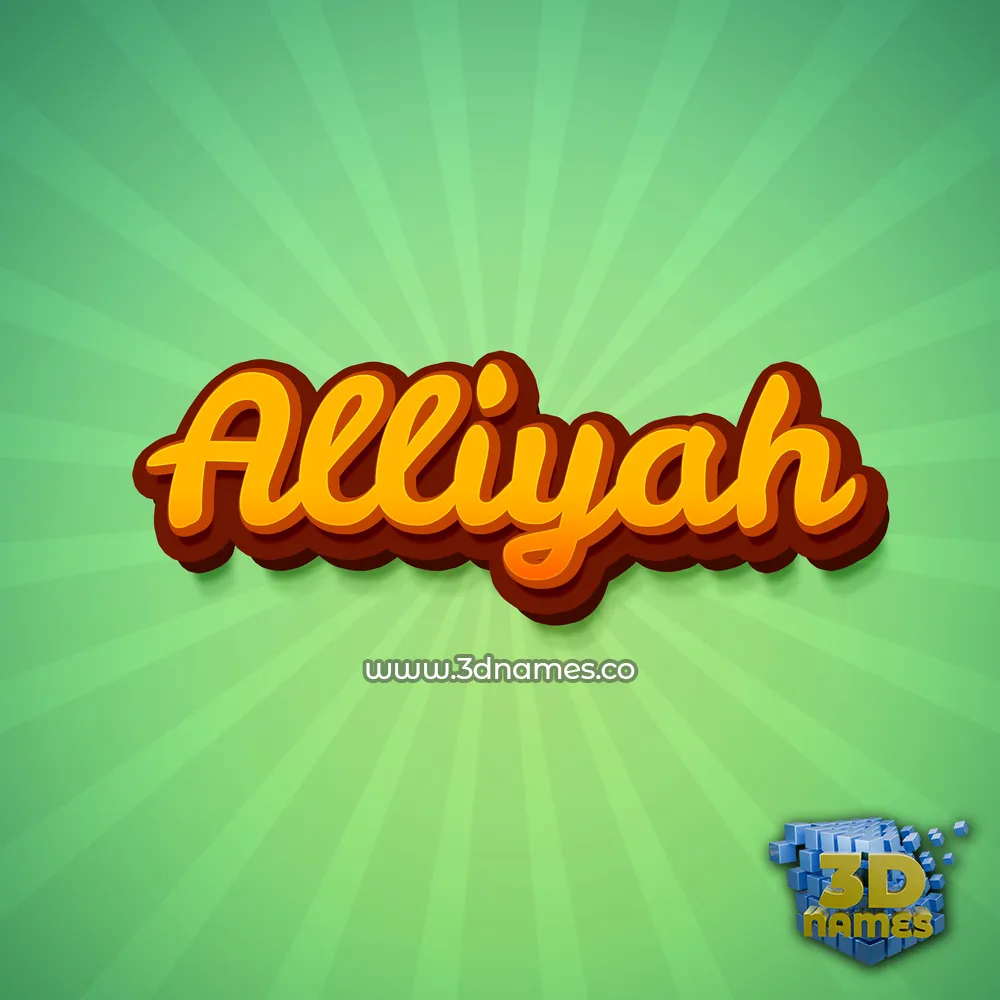 alliyah in Green Rays style - 3D name wallpaper