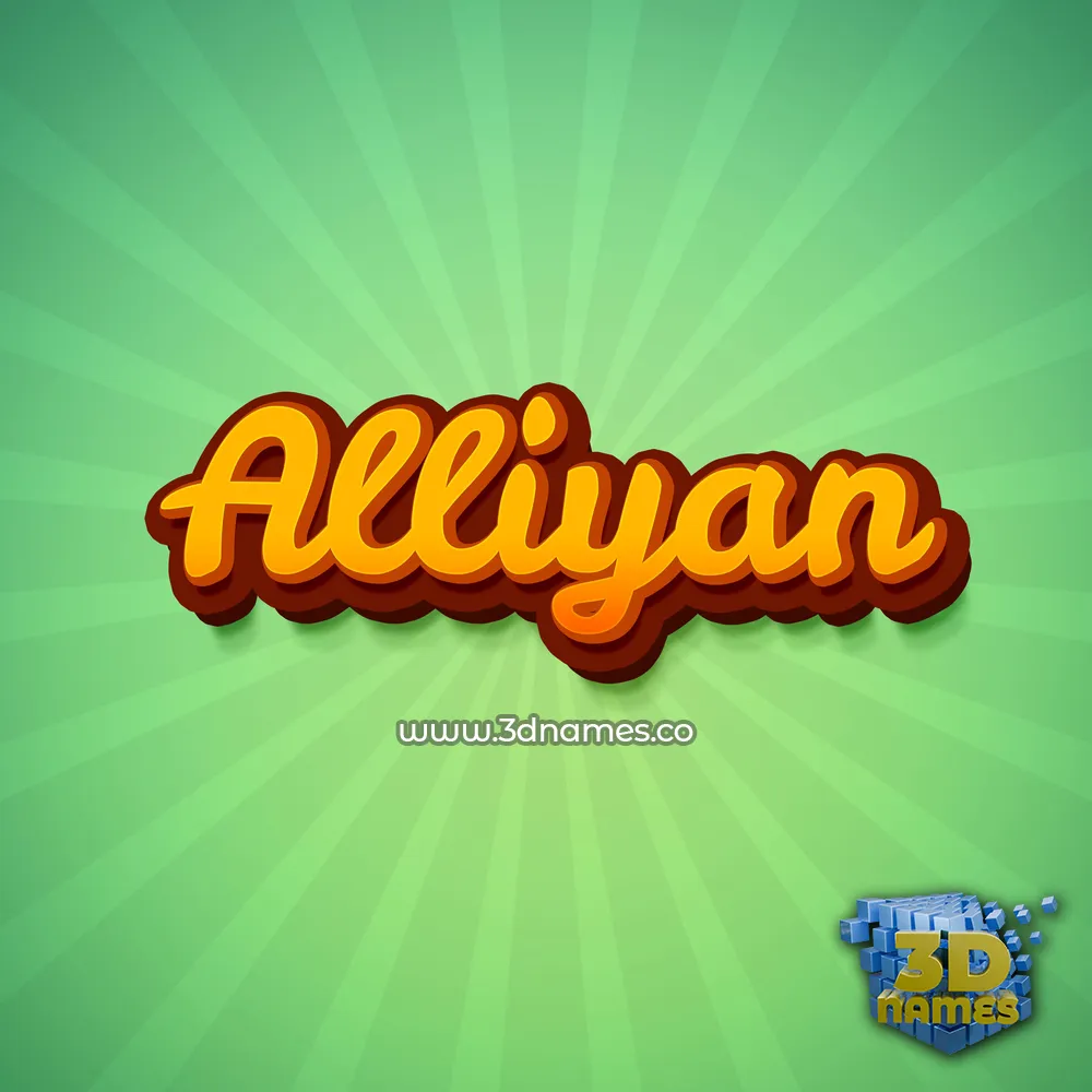 alliyan in Green Rays style - 3D name wallpaper