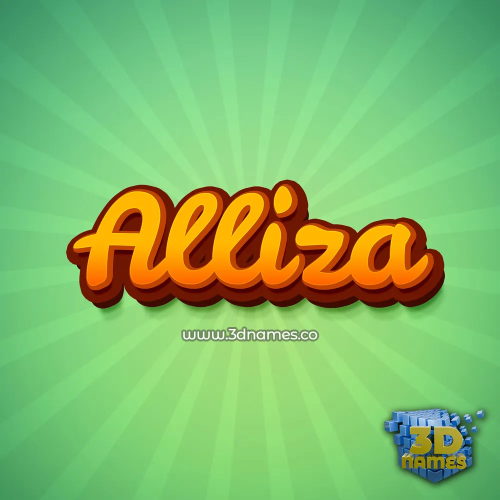 alliza in Green Rays style - 3D name wallpaper