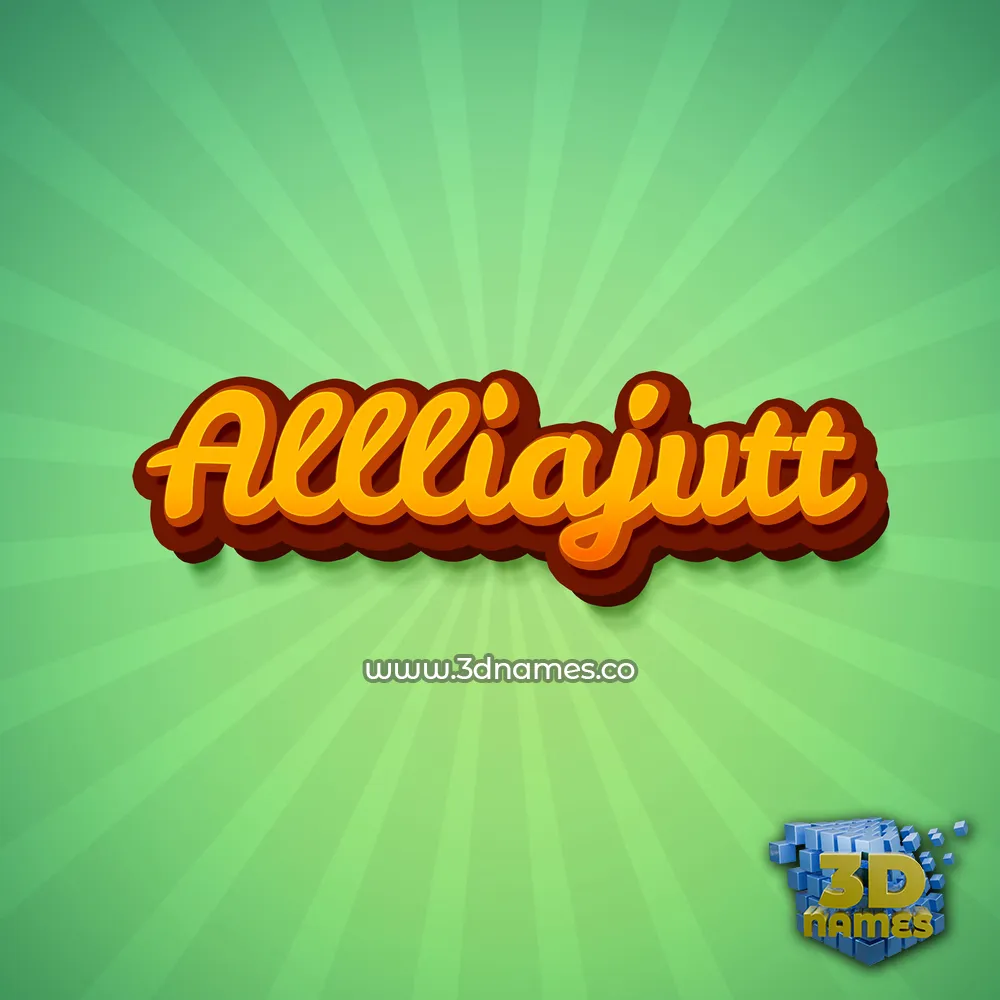 allliajutt in Green Rays style - 3D name wallpaper