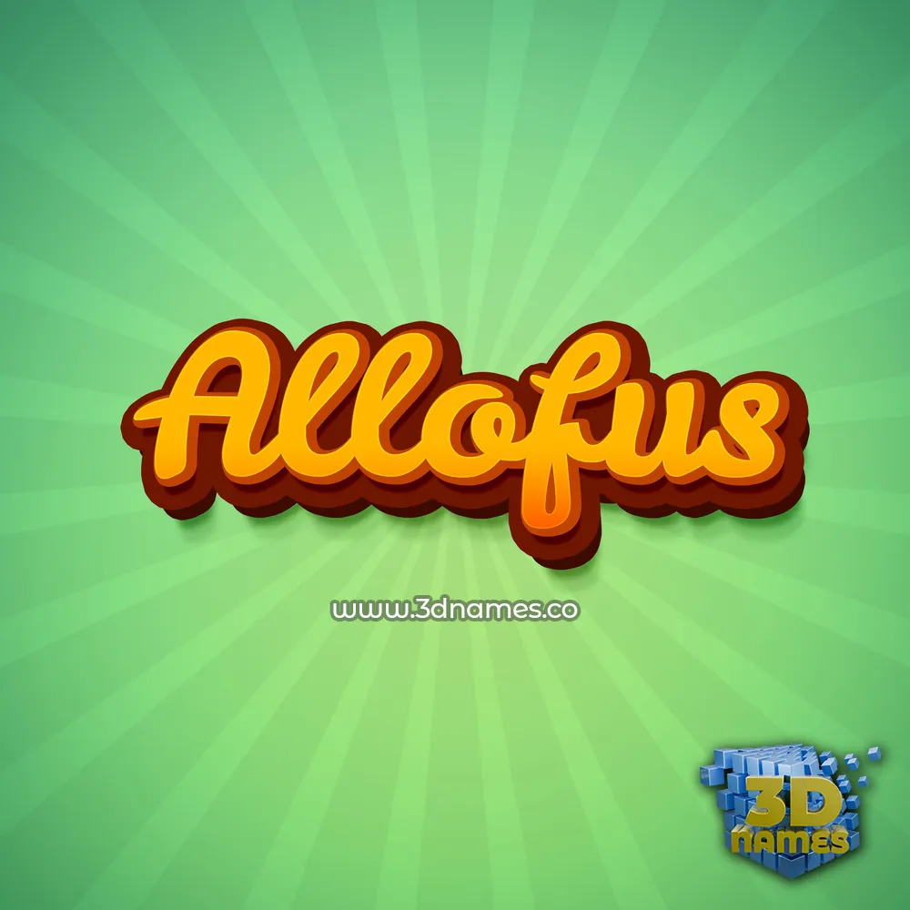 allofus in Green Rays style - 3D name wallpaper
