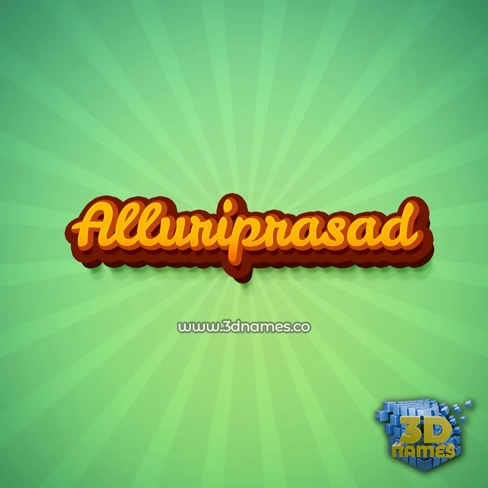 alluriprasad in Green Rays style - 3D name wallpaper